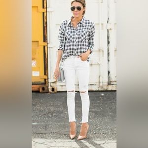 Harper White Distressed Skinny Jeans 25